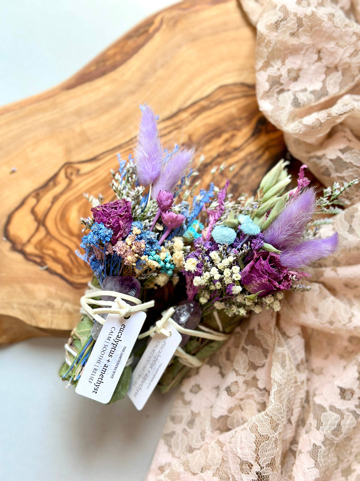 CALM + RELIEF | Eucalyptus & Amethyst with dried florals