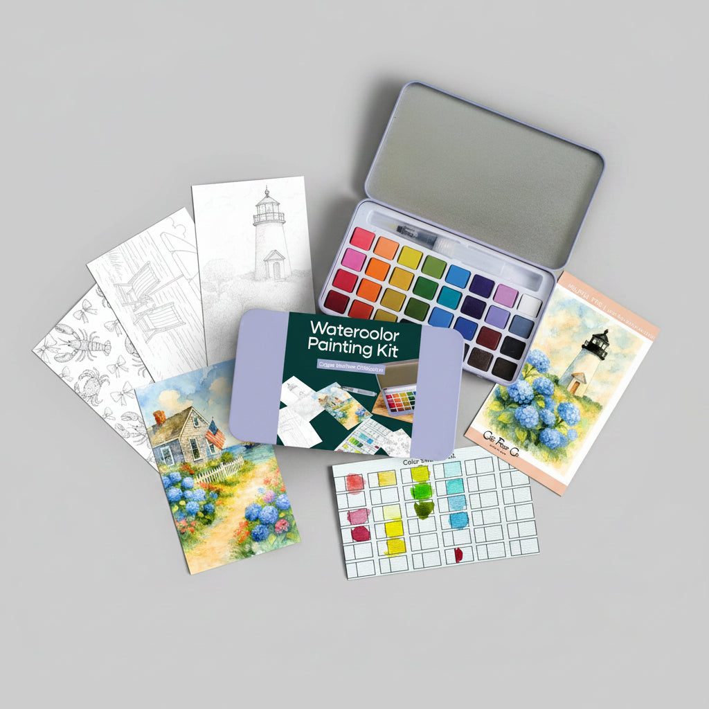 Cape Harbor watercolor painting kit