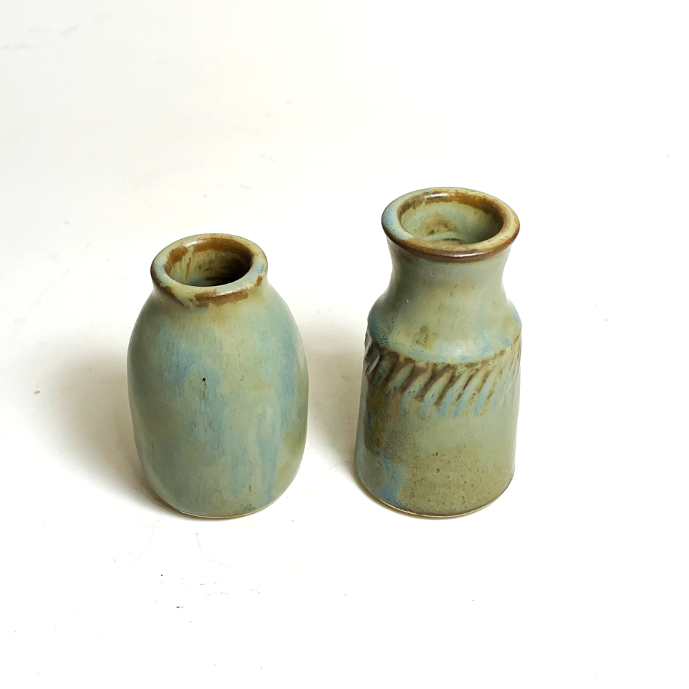 Tin Roof Gray Ceramic Flower Bud Vases Mini Bottles 5/case