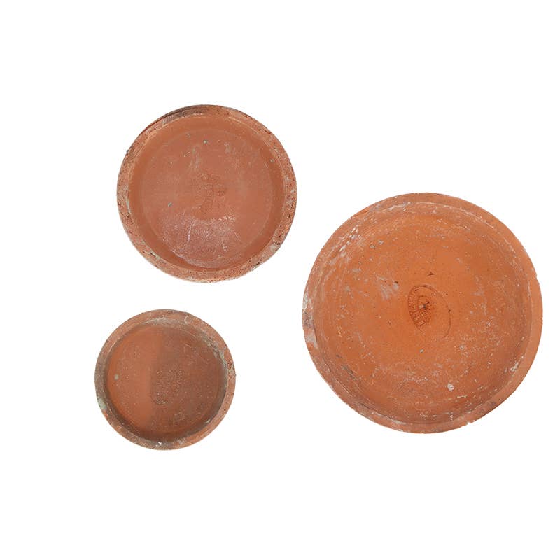 Aged Terracotta Set of 3 Saucers