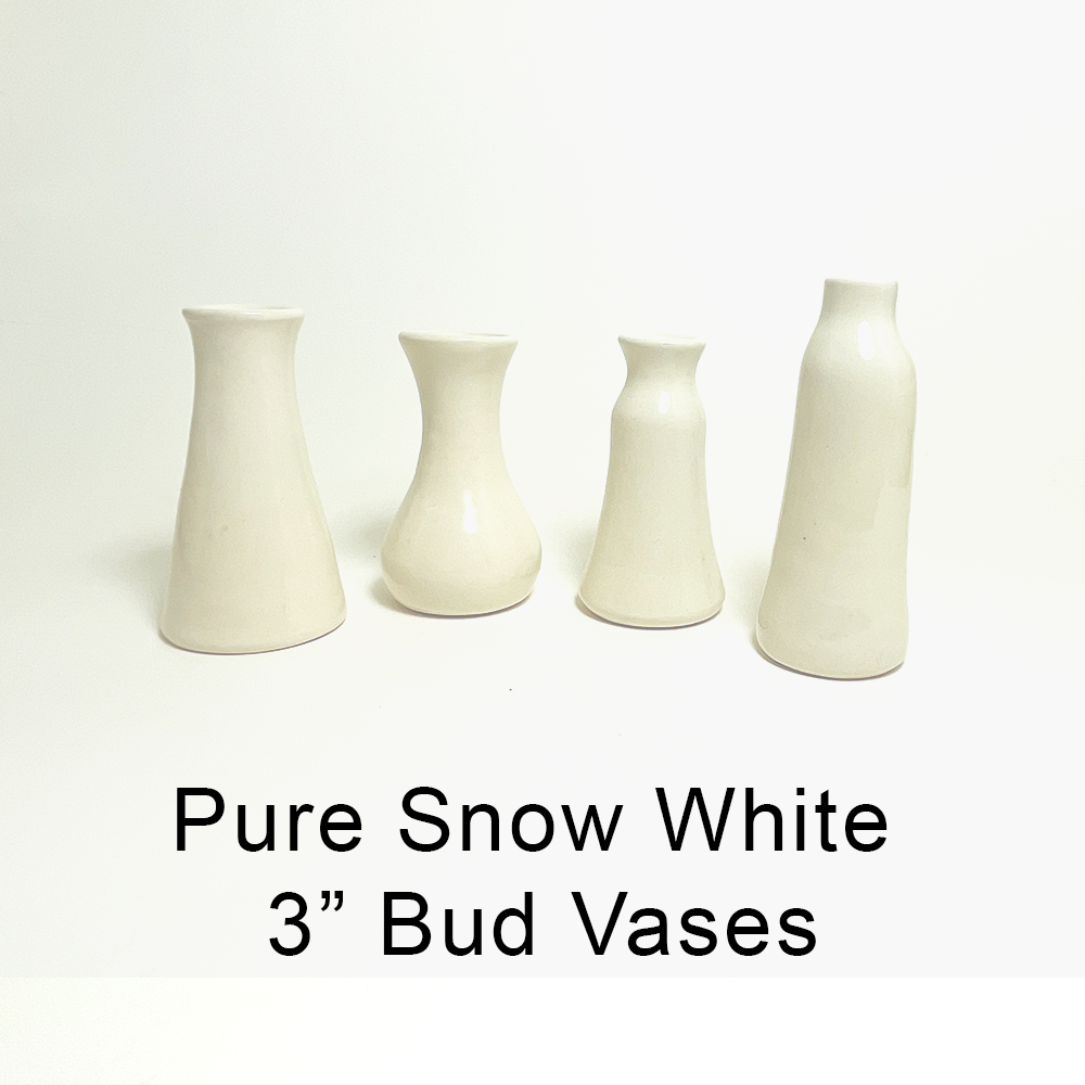Pure White Ceramic Bud Vase Mini Bottles for Flowers 5/case