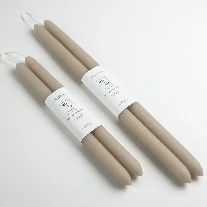 100% Beeswax Dipped Taper Candles | All Natural, Handmade