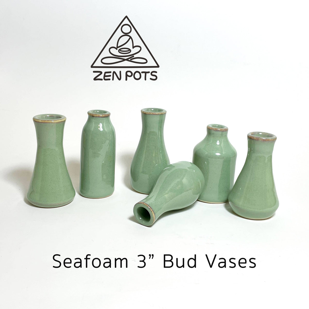 Seafoam Green Ceramic Bud Vase Mini Bottles for Flowers