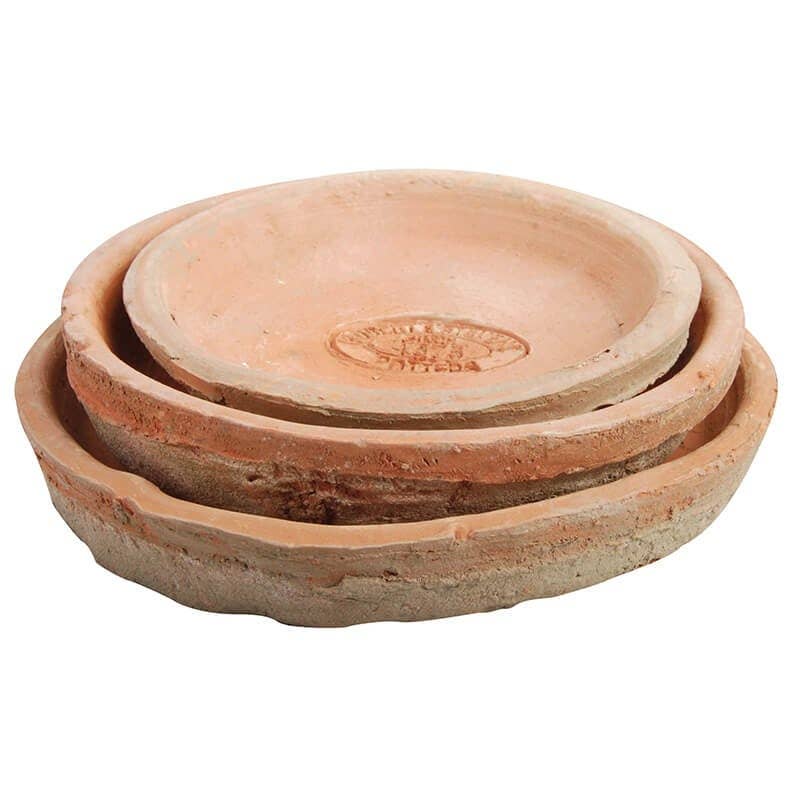 Aged Terracotta Set of 3 Saucers