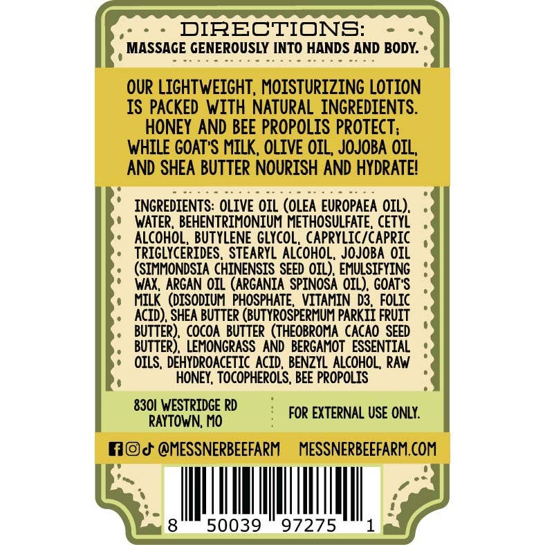Lemongrass Bergamot - Milk and Honey Lotion - 2oz. Travel