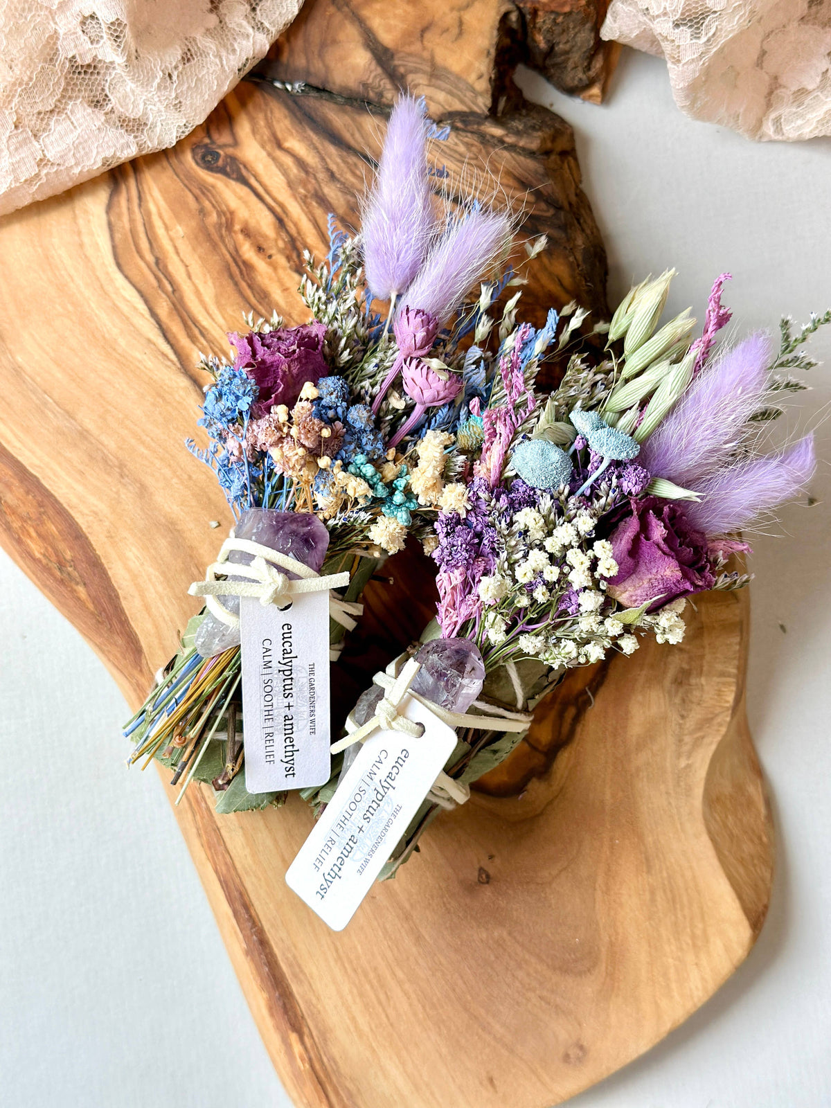 CALM + RELIEF | Eucalyptus & Amethyst with dried florals