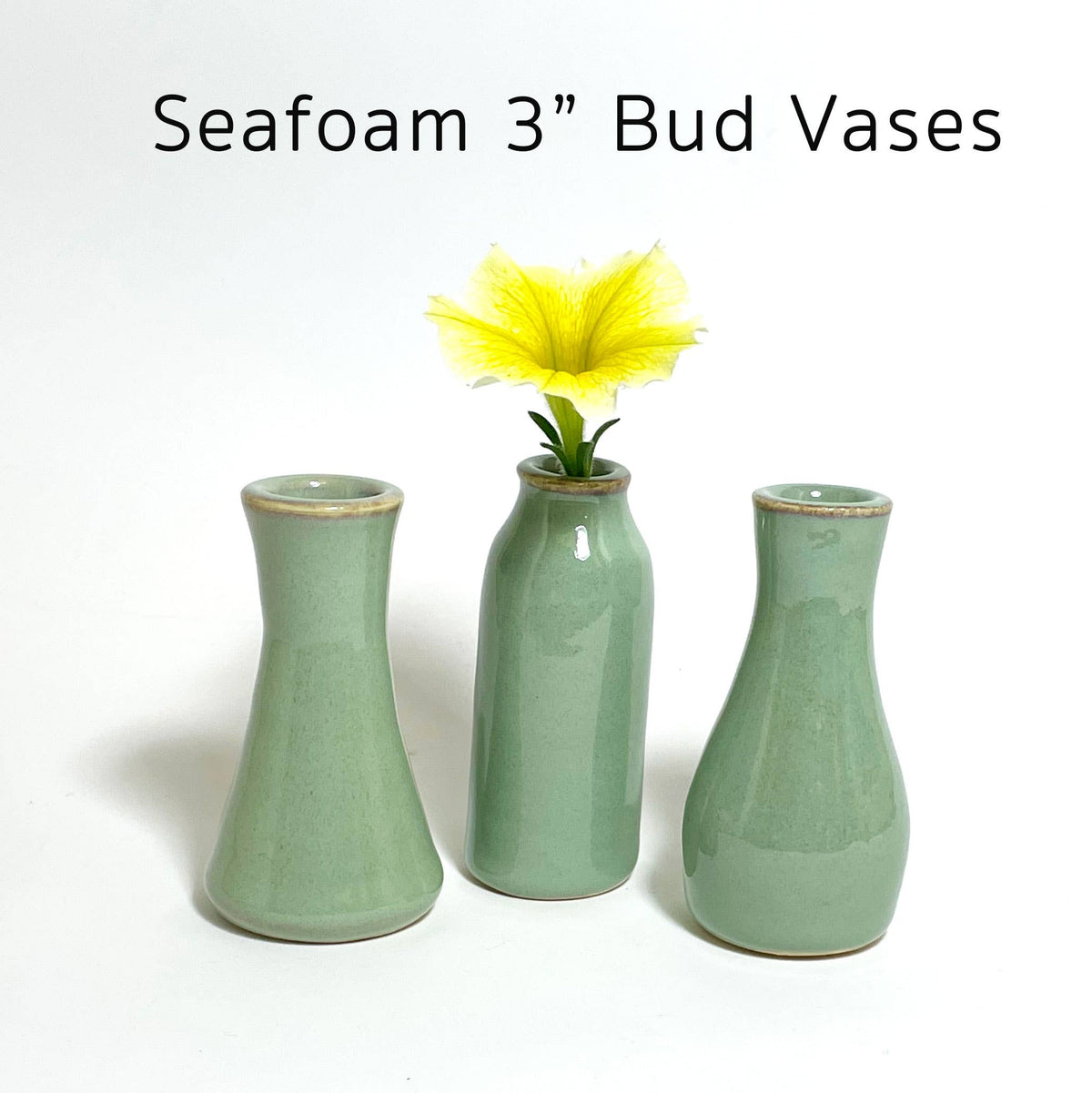 Seafoam Green Ceramic Bud Vase Mini Bottles for Flowers
