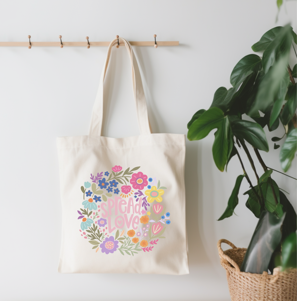Spread Love Canvas Tote Bag