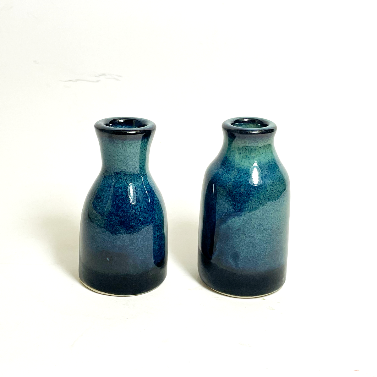 Midnight Blue Ceramic Bud Vase Mini Bottles for Flowers 5/cs