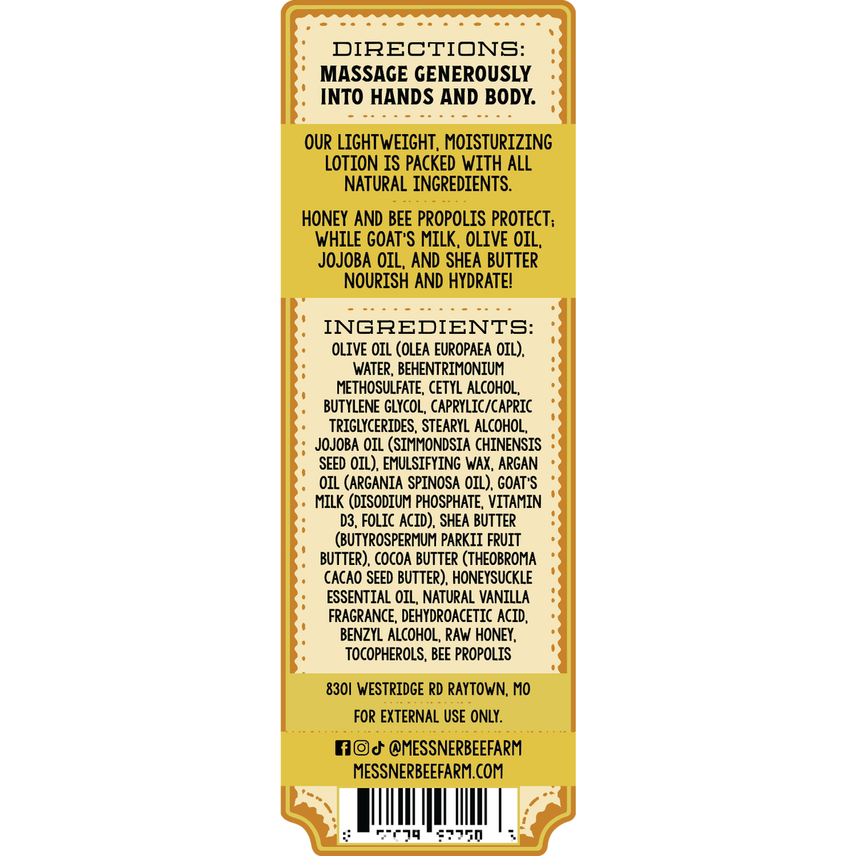 Honeysuckle Vanilla - Milk and Honey Lotion - 8oz