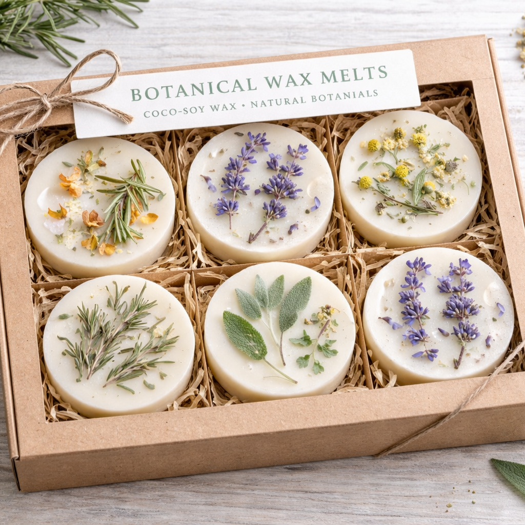 Botanical Wax Melt Rounds | Boxed Set of 6
